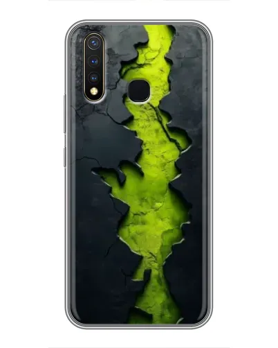 Чехол для Vivo Y19 с картинкой «Салатовый разлом скалы»
