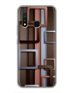 Чехол для Vivo Y19 с картинкой «Коричневые объемные квадраты» Чехол для Vivo Y19 с картинкой «Коричневые объемные квадраты»