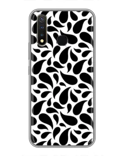 Чехол для Vivo Y19 с картинкой «Контрастные черные капли»