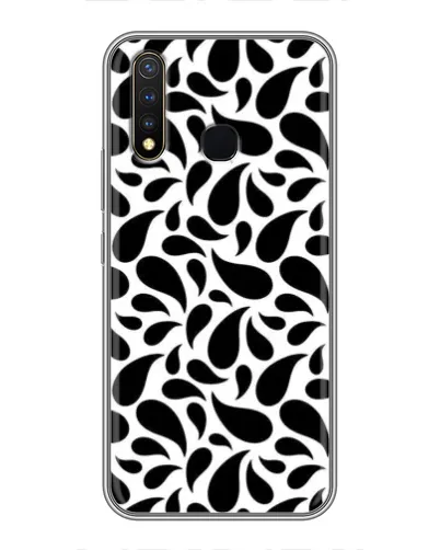 Чехол для Vivo Y19 с картинкой «Контрастные черные капли»