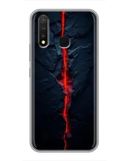 Чехол для Vivo Y19 с картинкой «Kрасная лавовая трещина»