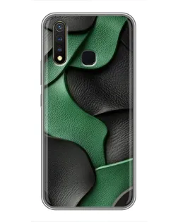 Чехол для Vivo Y19 с картинкой «Зеленые кожаные волны»