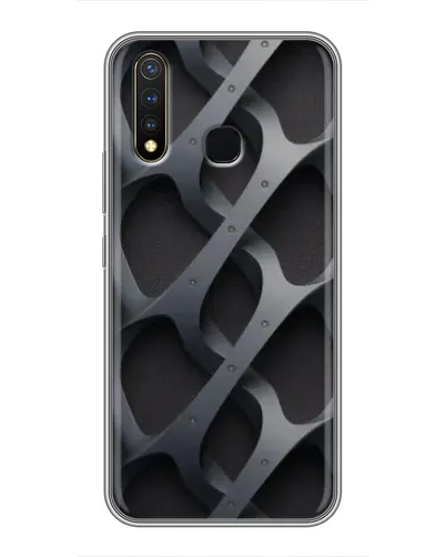Чехол для Vivo Y19 с картинкой «Объемное серое плетение»