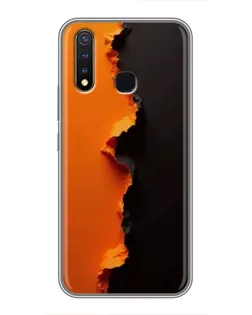 Чехол для Vivo Y19 с картинкой «Оранжевый разлом»