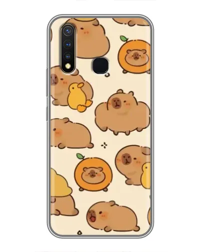 Чехол для Vivo Y19 с картинкой «Капибары с апельсинами»