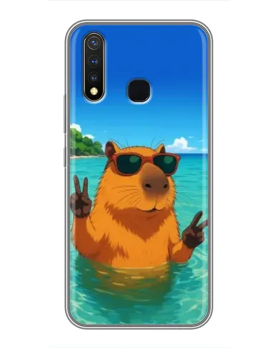 Чехол для Vivo Y19 с картинкой «Морская капибара»