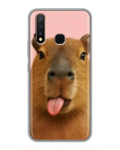 Чехол для Vivo Y19 с картинкой «Капибара с языком»