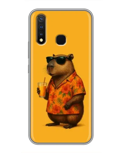 Чехол для Vivo Y19 с картинкой «Капибара на отдыхе»