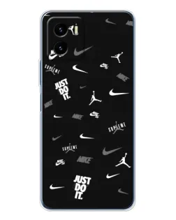 Чехол для Vivo Y19s Pro с картинкой «Nike Black Pattern»