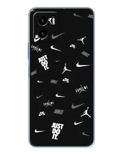 Чехол для Vivo Y19s Pro с картинкой «Nike Black Pattern» Чехол для Vivo Y19s Pro с картинкой «Nike Black Pattern»