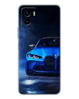 Чехол для Vivo Y19s Pro с картинкой «Голубая BMW M4»