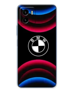 Чехол для Vivo Y19s Pro с картинкой «Логотип BMW и неоновые дуги»