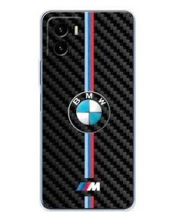 Чехол для Vivo Y19s Pro с картинкой «Эмблема BMW и карбон»