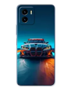 Чехол для Vivo Y19s Pro с картинкой «BMW — огни неона»