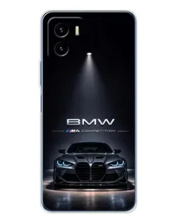 Чехол для Vivo Y19s Pro с картинкой «BMW сквозь ночной город»