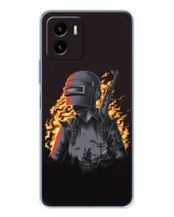 Чехол для Vivo Y19s Pro с картинкой «PUBG — огненный силуэт»