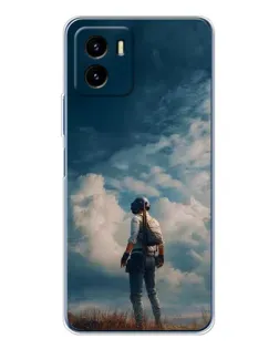 Чехол для Vivo Y19s Pro с картинкой «Герой PUBG на скале»