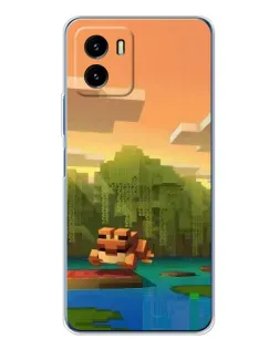 Чехол для Vivo Y19s Pro с картинкой «Майнкрафт закат солнца»