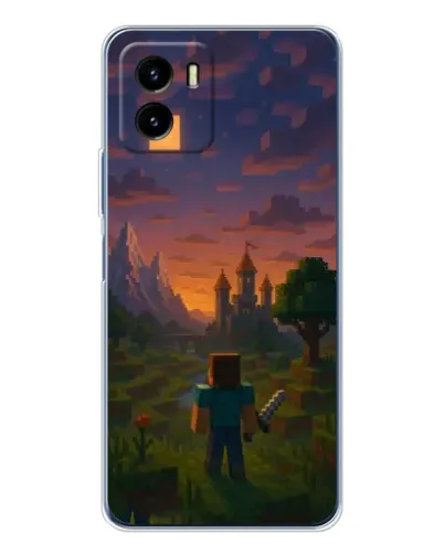Чехол для Vivo Y19s Pro с картинкой «Стив у башни» Чехол для Vivo Y19s Pro с картинкой «Стив у башни»