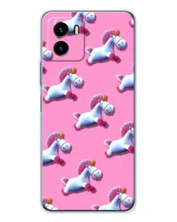 Чехол для Vivo Y19s Pro с картинкой «Единороги на розовом»