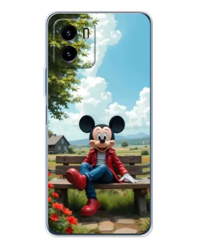 Чехол для Vivo Y19s Pro с картинкой «Микки на скамейке»