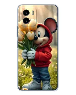 Чехол для Vivo Y19s Pro с картинкой «Микки с тюльпанами»