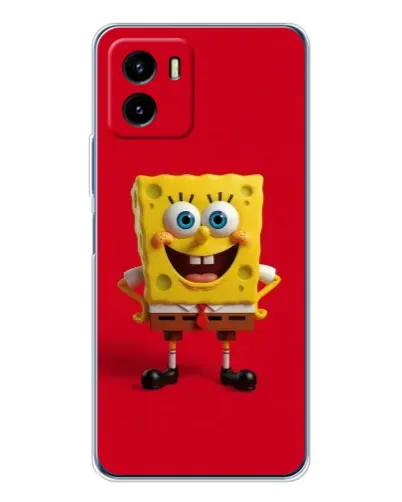 Чехол для Vivo Y19s Pro с картинкой «Спанч Боб на красном»