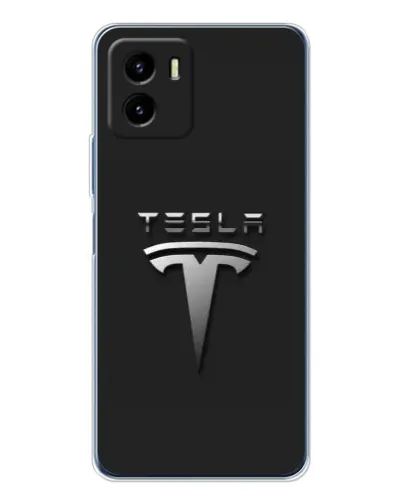 Чехол для Vivo Y19s Pro с картинкой «Стальной логотип Tesla»