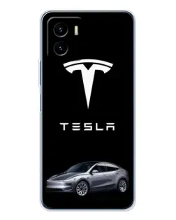 Чехол для Vivo Y19s Pro с картинкой «Tesla Model Y»