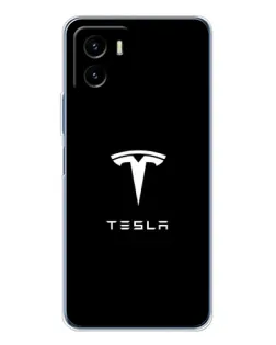 Чехол для Vivo Y19s Pro с картинкой «Tesla White Logo»