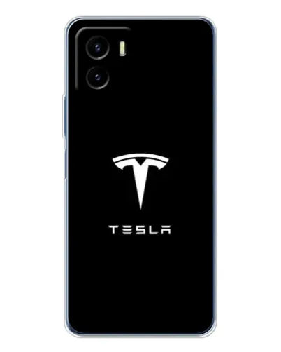 Чехол для Vivo Y19s Pro с картинкой «Tesla White Logo»