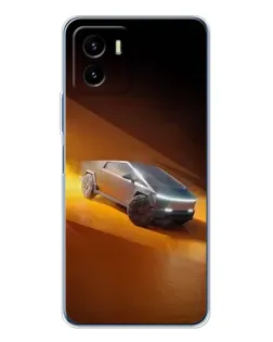 Чехол для Vivo Y19s Pro с картинкой «Cybertruck в пустыне»