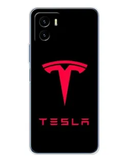 Чехол для Vivo Y19s Pro с картинкой «Tesla Red Logo»