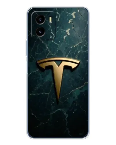 Чехол для Vivo Y19s Pro с картинкой «Мраморная Tesla Gold»