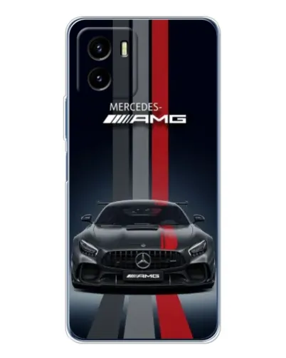 Чехол для Vivo Y19s Pro с картинкой «Mercedes — белый карбон»