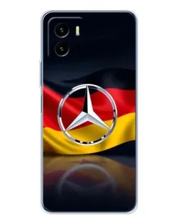 Чехол для Vivo Y19s Pro с картинкой «Mercedes — флаг Германии»