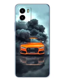 Чехол для Vivo Y19s Pro с картинкой «Audi в облаках дыма»