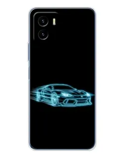 Чехол для Vivo Y19s Pro с картинкой «Неоновый контур Lamborghini»