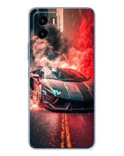 Чехол для Vivo Y19s Pro с картинкой «Lamborghini красный дым»