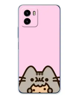 Чехол для Vivo Y19s Pro с картинкой «Pusheen и печенье»