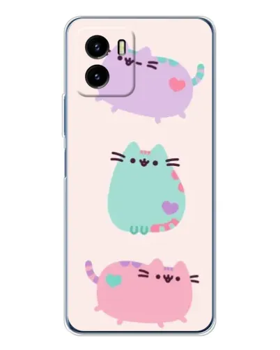Чехол для Vivo Y19s Pro с картинкой «Pusheen трио»