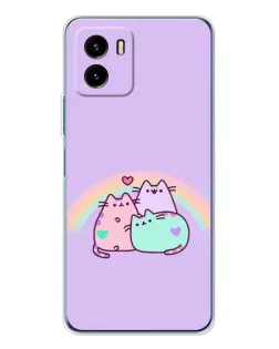 Чехол для Vivo Y19s Pro с картинкой «Радужные Пушины»