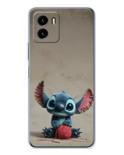 Чехол для Vivo Y19s Pro с картинкой «Стич на коричневом фоне»
