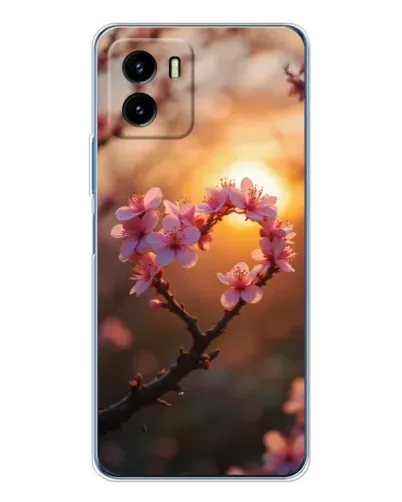 Чехол для Vivo Y19s Pro с картинкой «Розовый цвет сердце на фоне заката» Чехол для Vivo Y19s Pro с картинкой «Розовый цвет сердце на фоне заката»