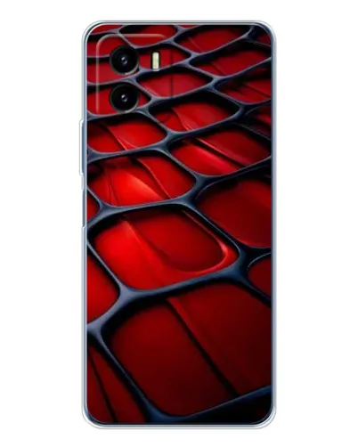 Чехол для Vivo Y19s Pro с картинкой «Красная глянцевая сетка»
