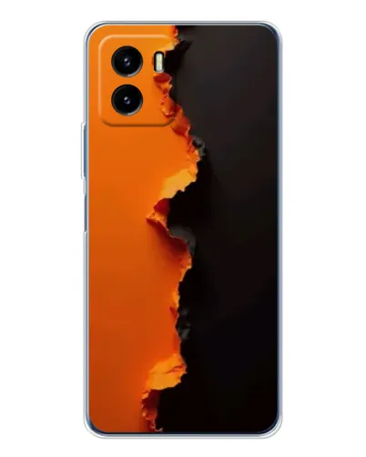 Чехол для Vivo Y19s Pro с картинкой «Оранжевый разлом»