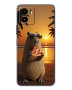 Чохол для Vivo Y19s Pro з картинкою «Капібара з піцою» Чохол для Vivo Y19s Pro з картинкою «Капібара з піцою»