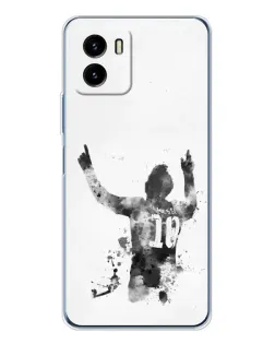 Чехол для Vivo Y19s Pro с картинкой «Черно-белый силуэт Месси» Чехол для Vivo Y19s Pro с картинкой «Черно-белый силуэт Месси»