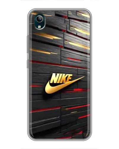Чехол для Vivo Y1s с картинкой «Золотой Nike на металле»