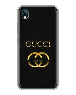 Чехол для Vivo Y1s с картинкой «Золотой логотип Gucci»